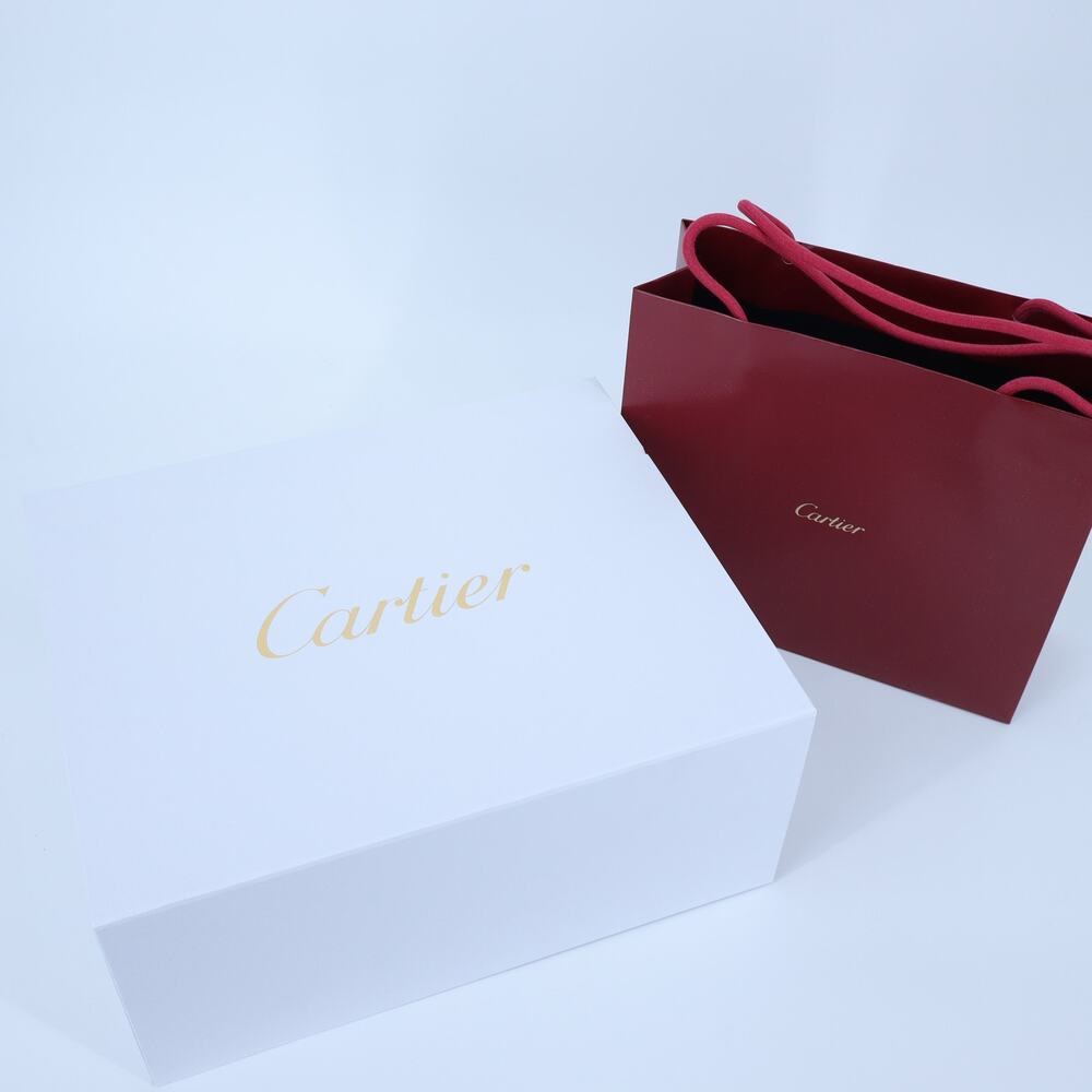 CARTIER White Gift Box and Red Paper Bag 5" x 12.5" x 10.5"